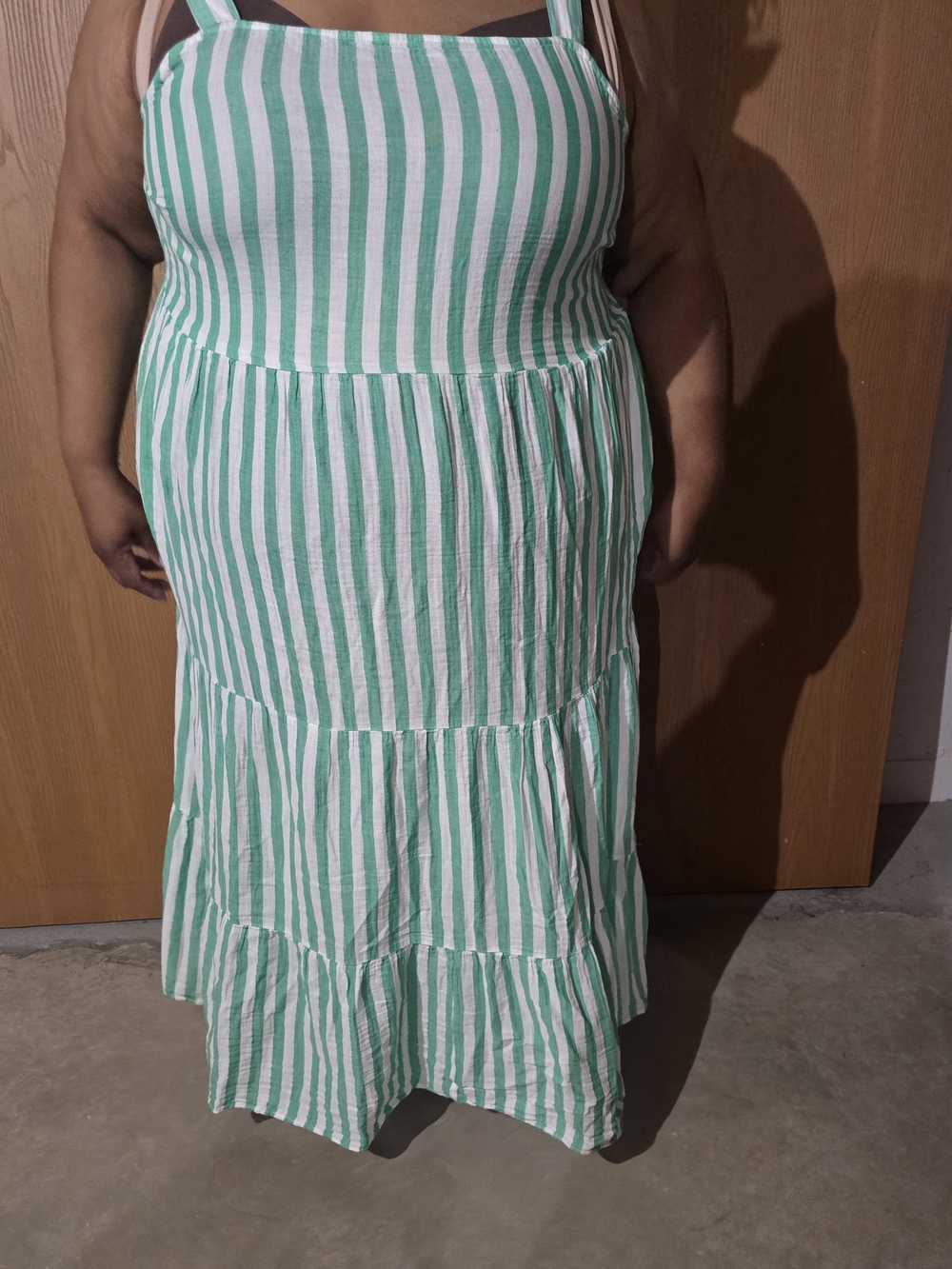 Kohl's Green & White Striped Maxi Dress